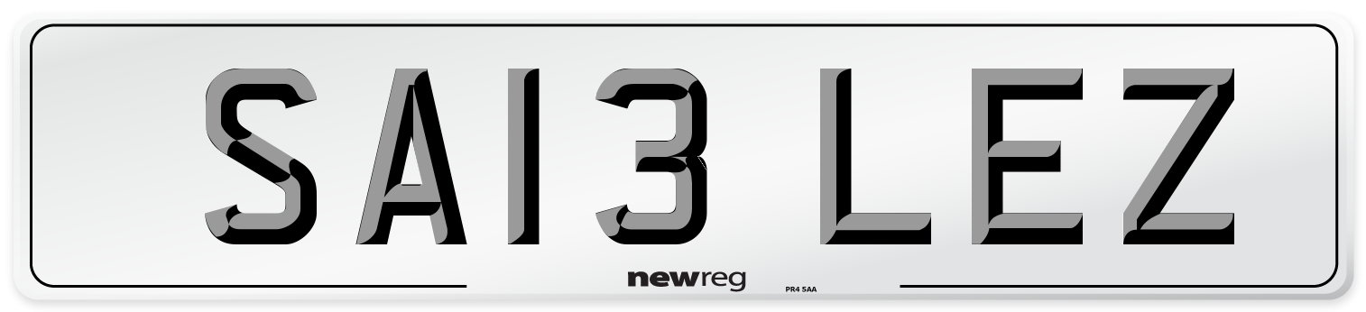 SA13 LEZ Number Plate from New Reg